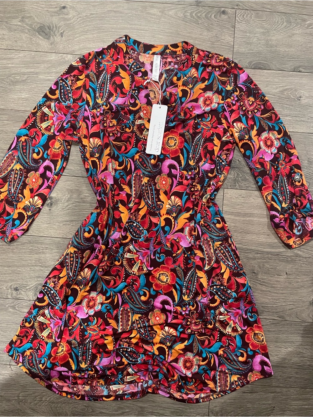 Vibrant Multi-Color Paisley Mini Dress